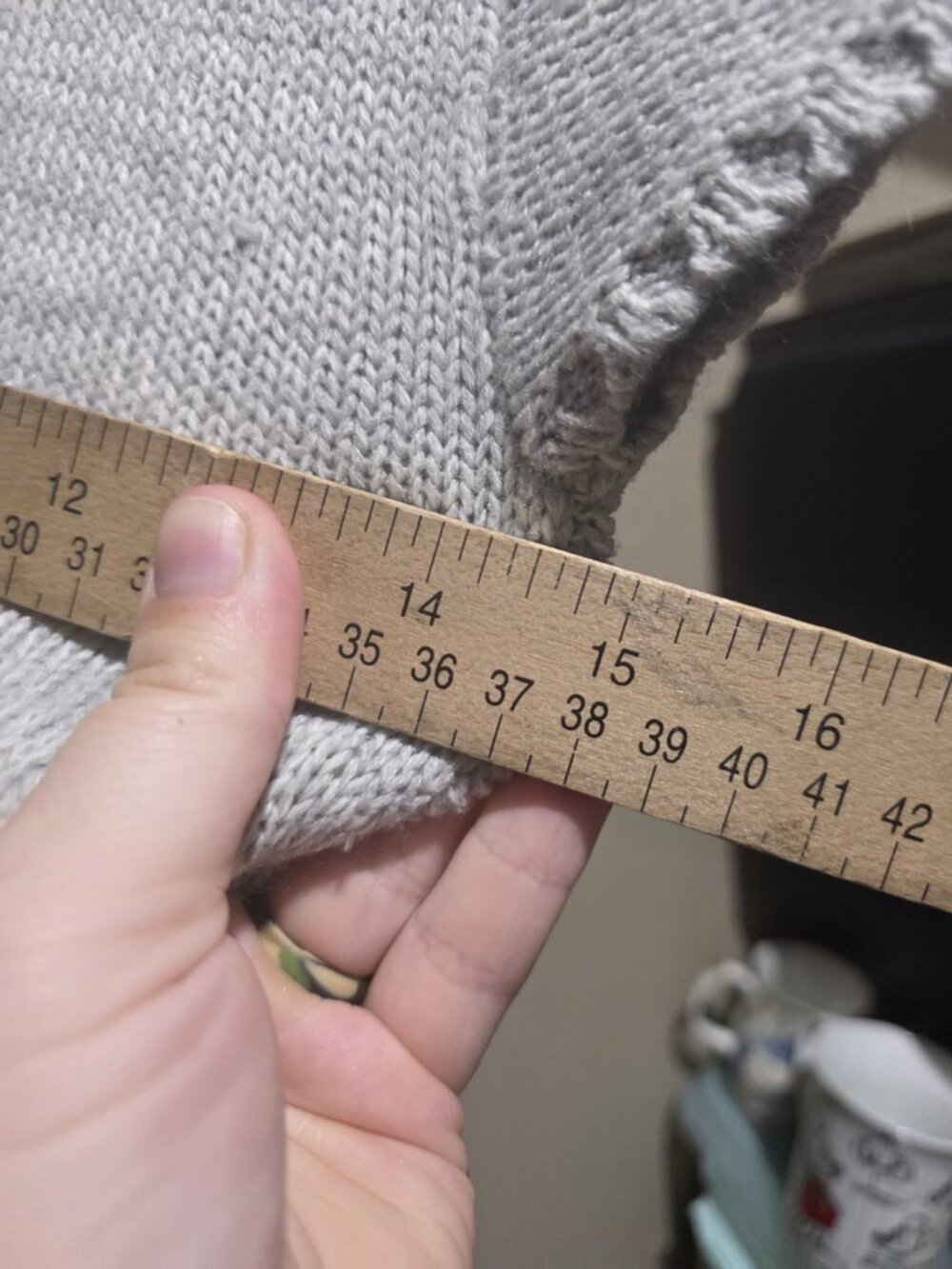 Made For Me To Look Amazing Cable Knit Gray Dress Women's Medium Short Sleeve - Picture 4 of 5